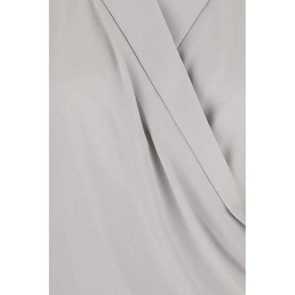 Theory Women Metallic Blouse With Peak Revers And Crossover Neck In Silk Woman